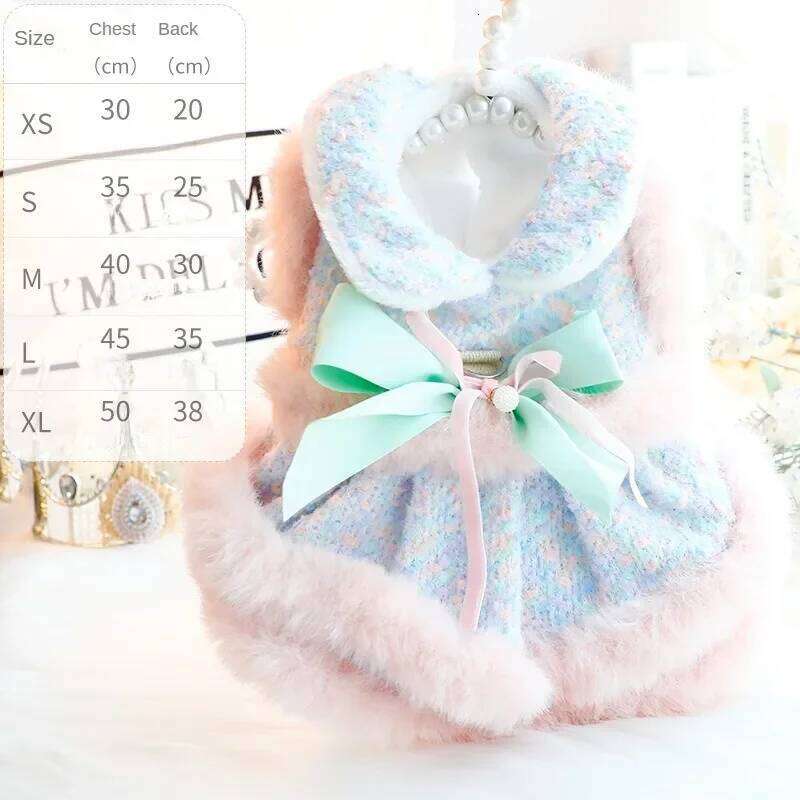 Luxury Warm Princess Pet Dress Coat Symphony Fragrance Traction Dog Clothes for Small Dogs XJ251225
