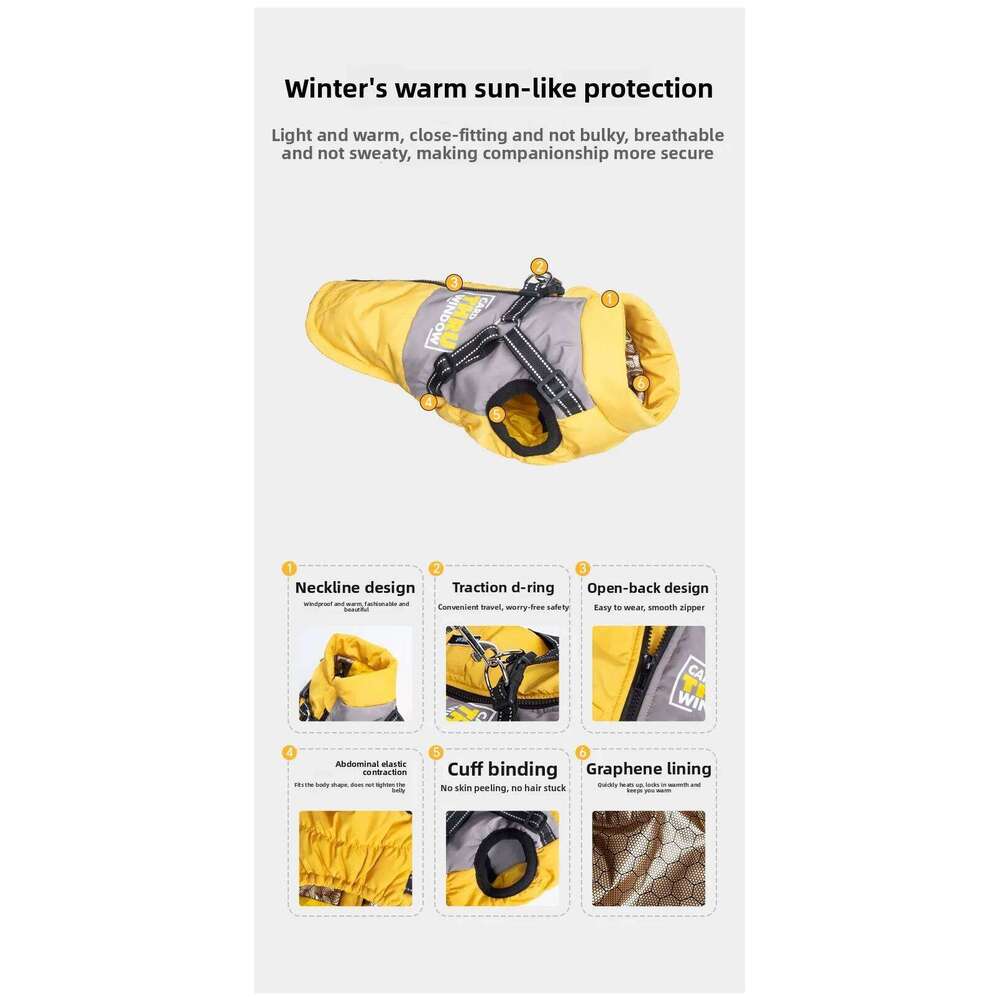 Waterproof Dog Coat for Small Breeds - Windproof Reflective Thermal Jacket with Breathable Lining & Leash Hole Outdoor Safety XJ251225