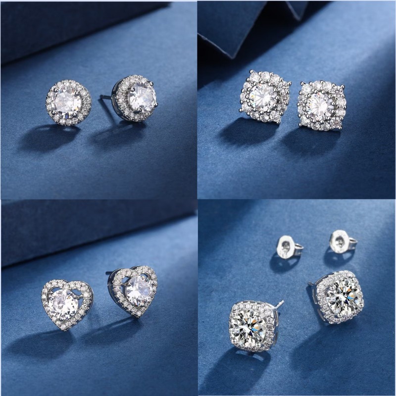 Hypoallergenic Diamond Earrings 925 Silver-colored Diamond Earrings Snowflake zircon Earrings - Perfectly Tailored Earrings for Men and Women