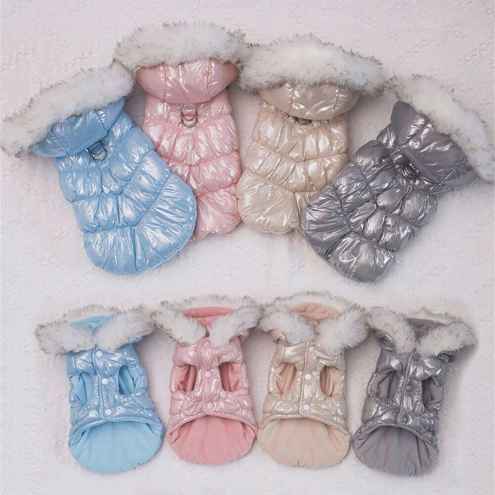 Fashion Winter Dog Down Jacket Warm Fleece Pet Coat for small Dogs Yorkshire Shih Tzu Luxury Fur Collar Puppy Clothes Outfits XJ251225