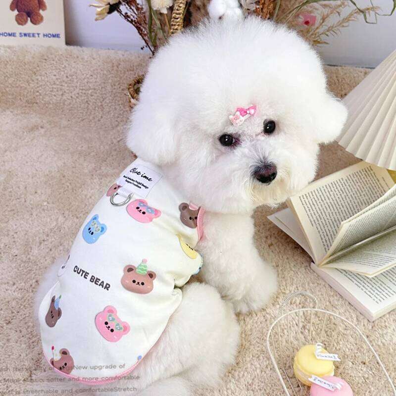 Bear Print Fashion Dog Clothes Summer Thin Puppy Shirt Breathable Cat Vest Pullovers Pet Sweatshirt Chihuahua Costumes XJ251225