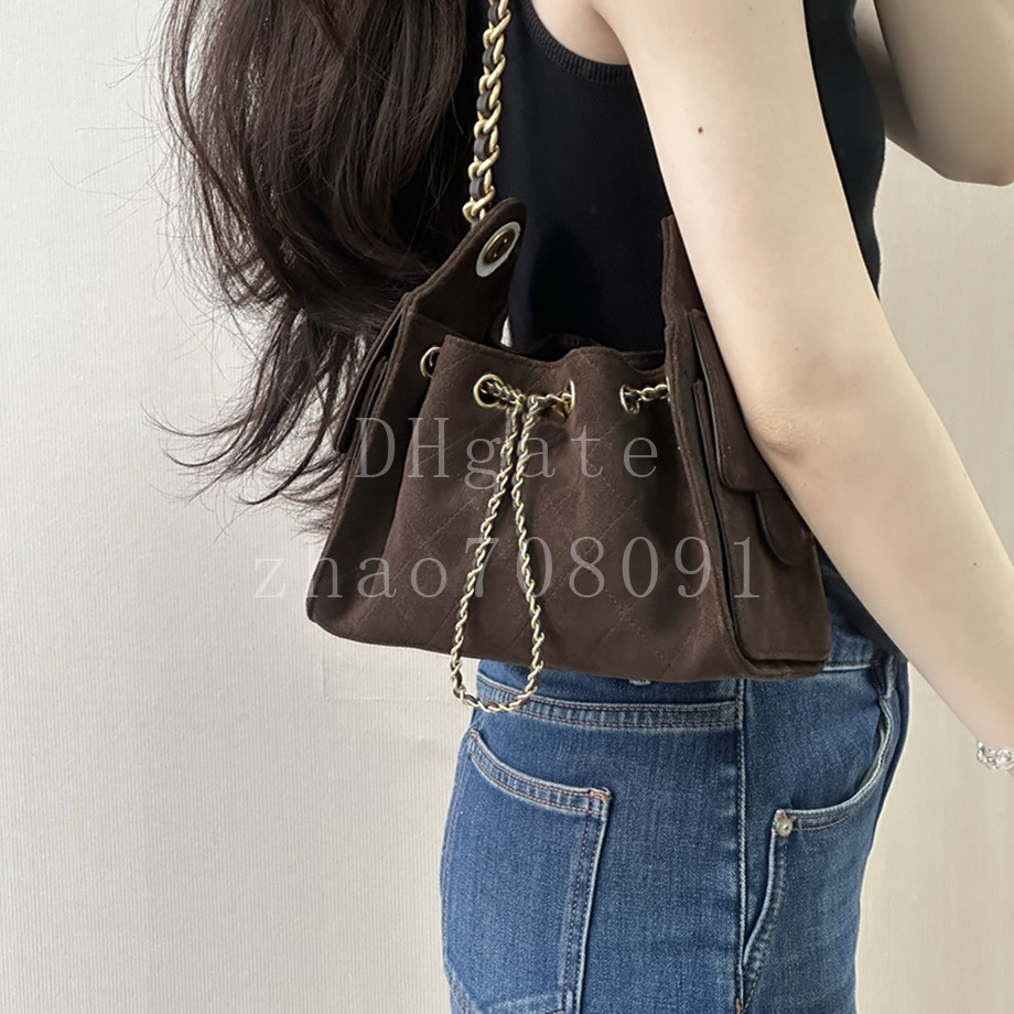 Suede Calfskin Mini Handbag Hobo bag 22cm Designer Shoulder bag Luxury Crossbody bag Diamond quality With box CAS5631-B