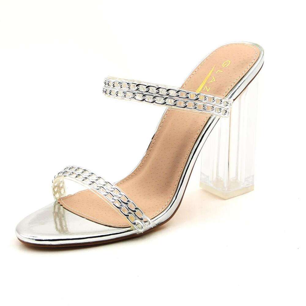Lurnyet Women's Heeled Sandals Embellished Strap Shoes ELEMENT-2