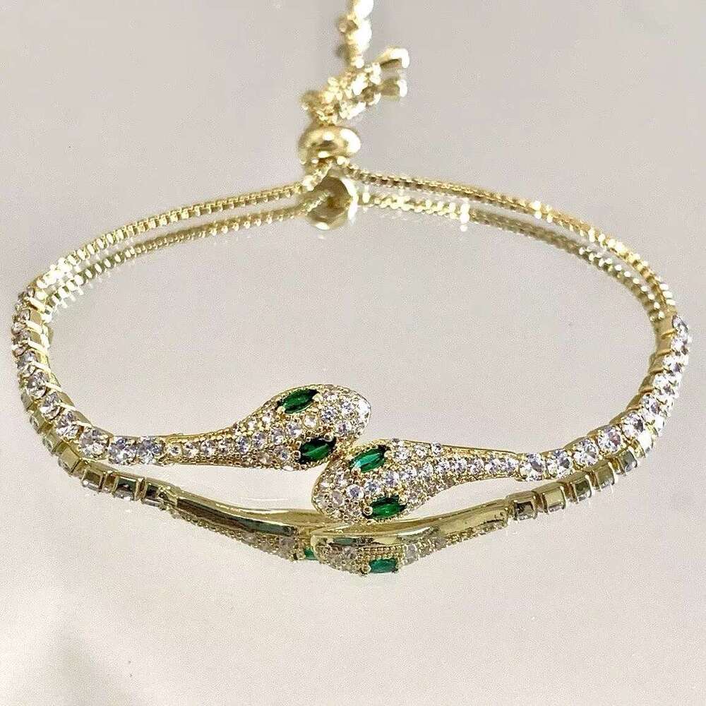Snake-shaped Diamond-Studded Bracelet Designer Women's Bracelet Minimalist Fashion Accessory