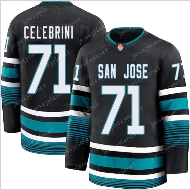 Macklin Celebrini 2025-26 Throwback Jersey Couture Hertl Vlasic Blackwood Lindblom Strum Ferraro Custom Double-Reinforced Stitching Sweater shxinet style