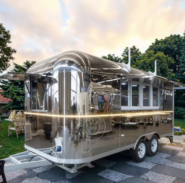 Truth Trending Street Side Road Food Cart Outdoor Movable Fully Equipped Mobile Kitchen Fast Food Trailer Food Truck