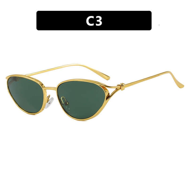 Sunglasses designer Sun glasses Small Frame Knot Cat Eye Metal New Retro Ins Personality eye glasses Trendy