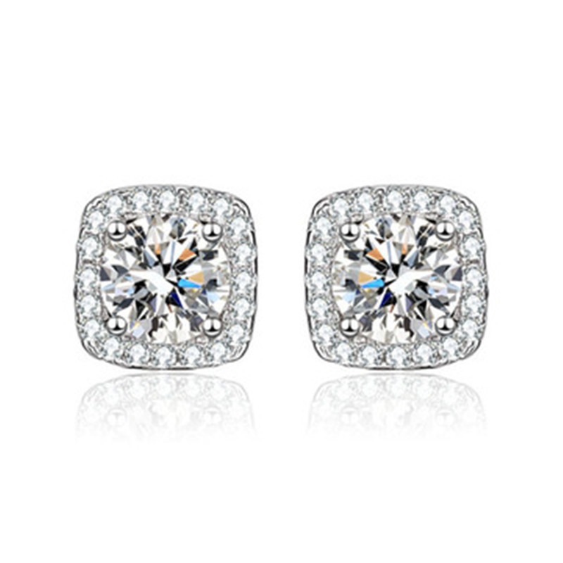 Hypoallergenic Diamond Earrings 925 Silver-colored Diamond Earrings Snowflake zircon Earrings - Perfectly Tailored Earrings for Men and Women
