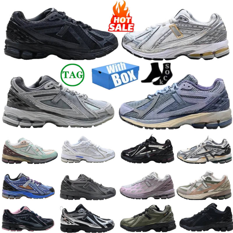 With box Designer Shoes 1906r Running Shoes Luxury 1906D Protection Pack Mens Sneakers Silver Black White Metallic Gold Leather Womens Trainers size36-46