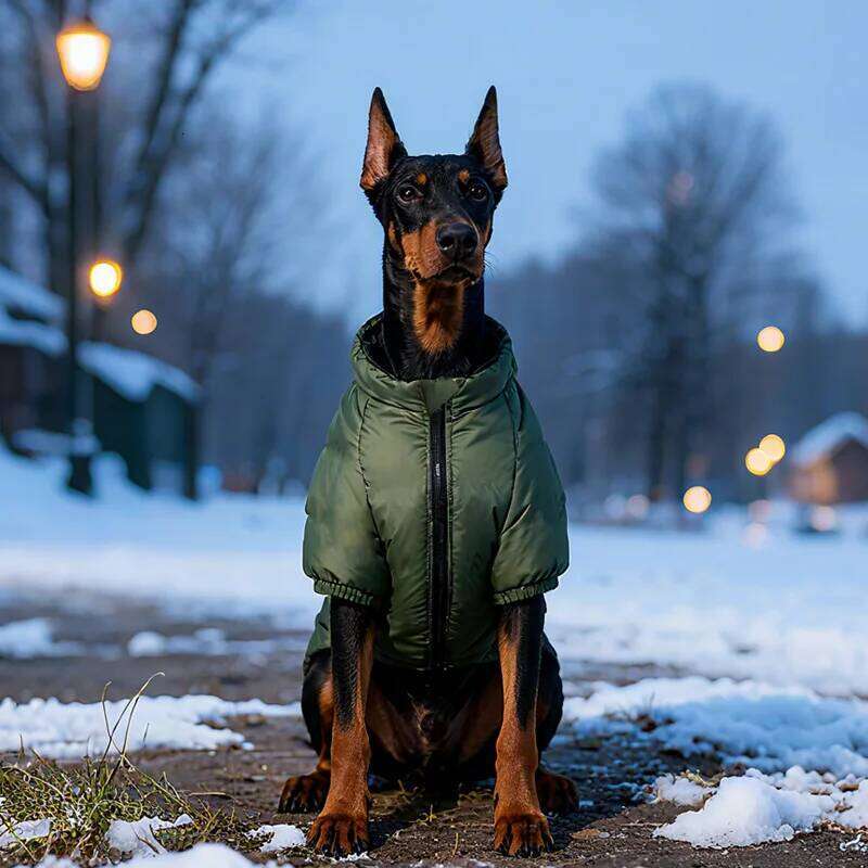 New Winter for Doberman, Large Pet Dog Cotton-padded Jackets, Two-legged Clothes, Fashionable and Simple Clothing XJ251225