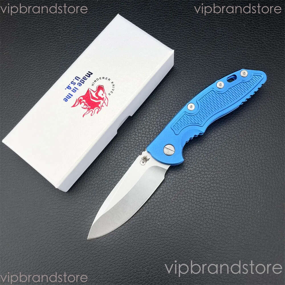 Rick Hinderer XM18 Assisted Pocket Folding Knife D2 Steel Blue/silver Aluminum Handle Portable Outdoor EDC Tactical Hunting Rescue Survival Tool 3300 