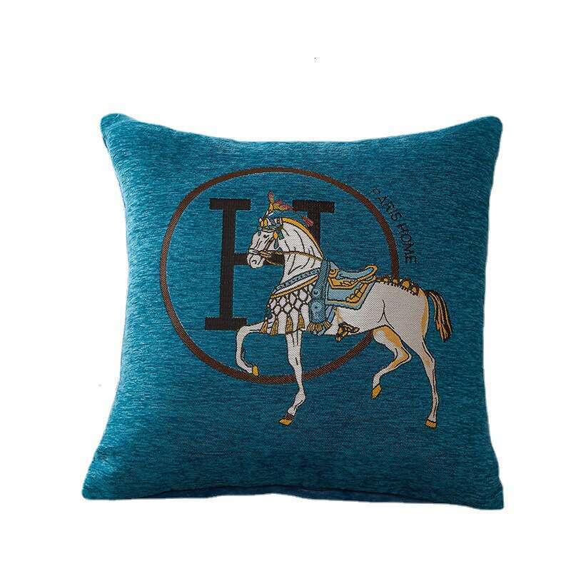 Business Gift Souvenir Chenille Large Horse Waist Pillow 45x45 Size Bedside Cushion