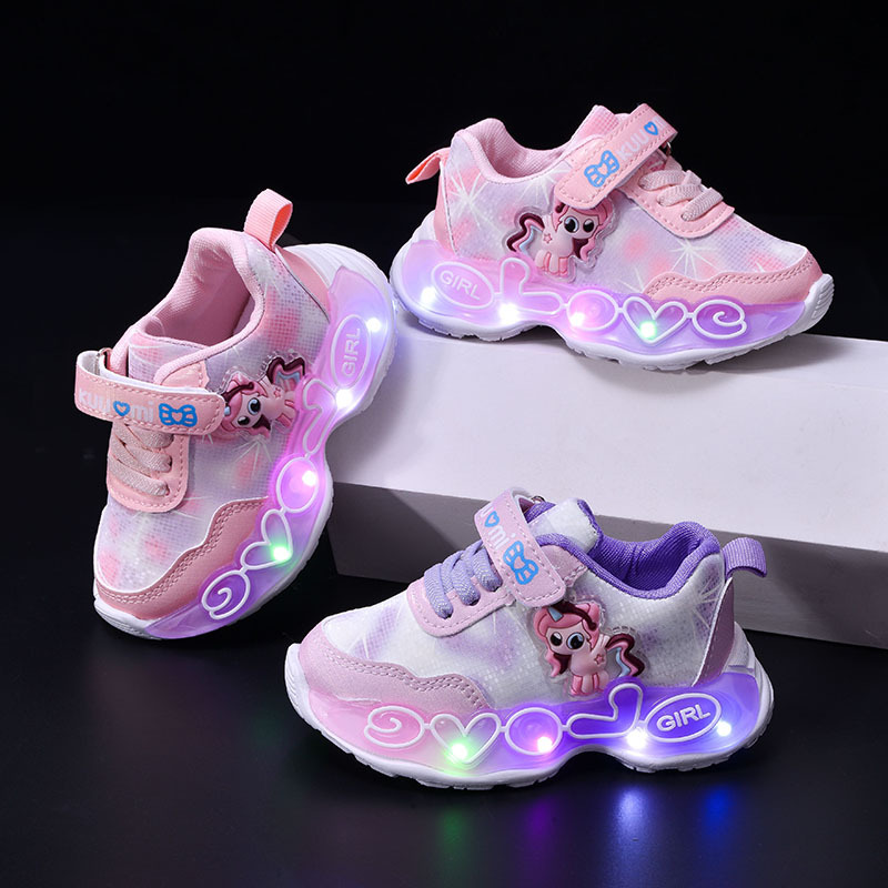 kids sneakers with lights casual flat board girls shoes lightweight footwear young baby toddler shoes size 2230