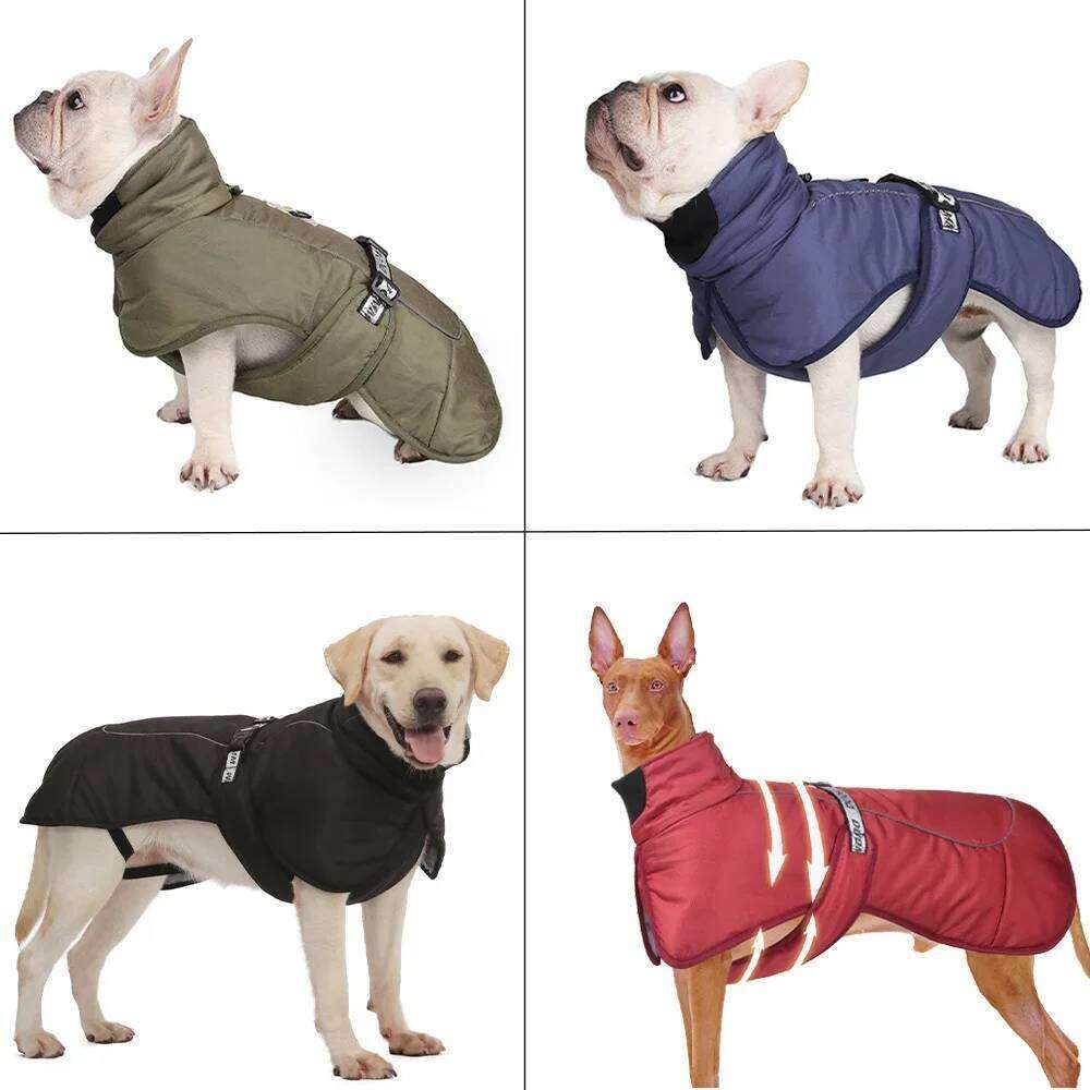 Big Jacket Windproof Winter Warm Dog Clothes for Medium Large Dogs Labrador Coat Golden Retriever Costume Pitbull Outfits XJ251225