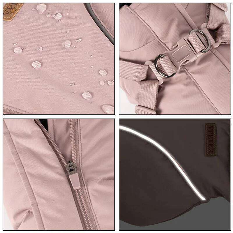2025 New Cotton Clothing Keeping Warm Clothes Autumn Winter High Necked Dog Stormcoat With Reflective Tape Waterproof Coat XJ251225