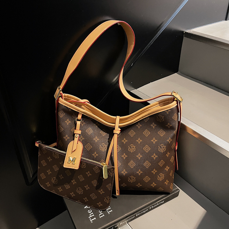 Luxury Bag 2026 New Monogram Tote Bag for Women, Large Capacity Convertible Shoulder Purse, Premium Commuter Crossbody Bag