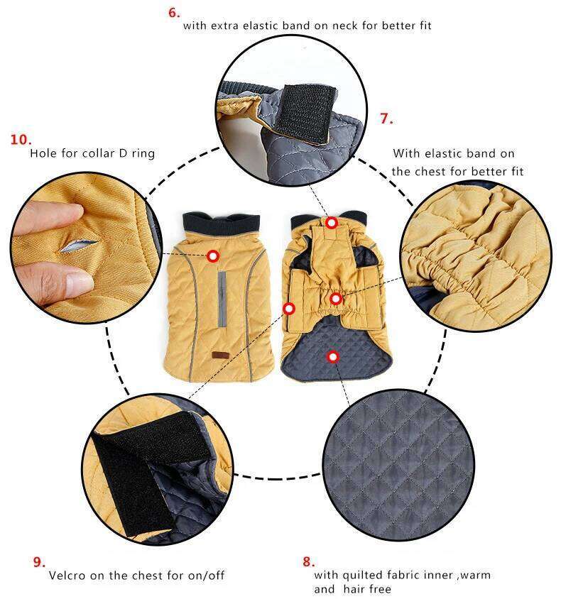 XS-3XL Pet Clothes Winter Dog Jacket Water Repellent Reflective Diamond Quilted Coat for Small Medium Large Dogs Bulldog Pug XJ251225