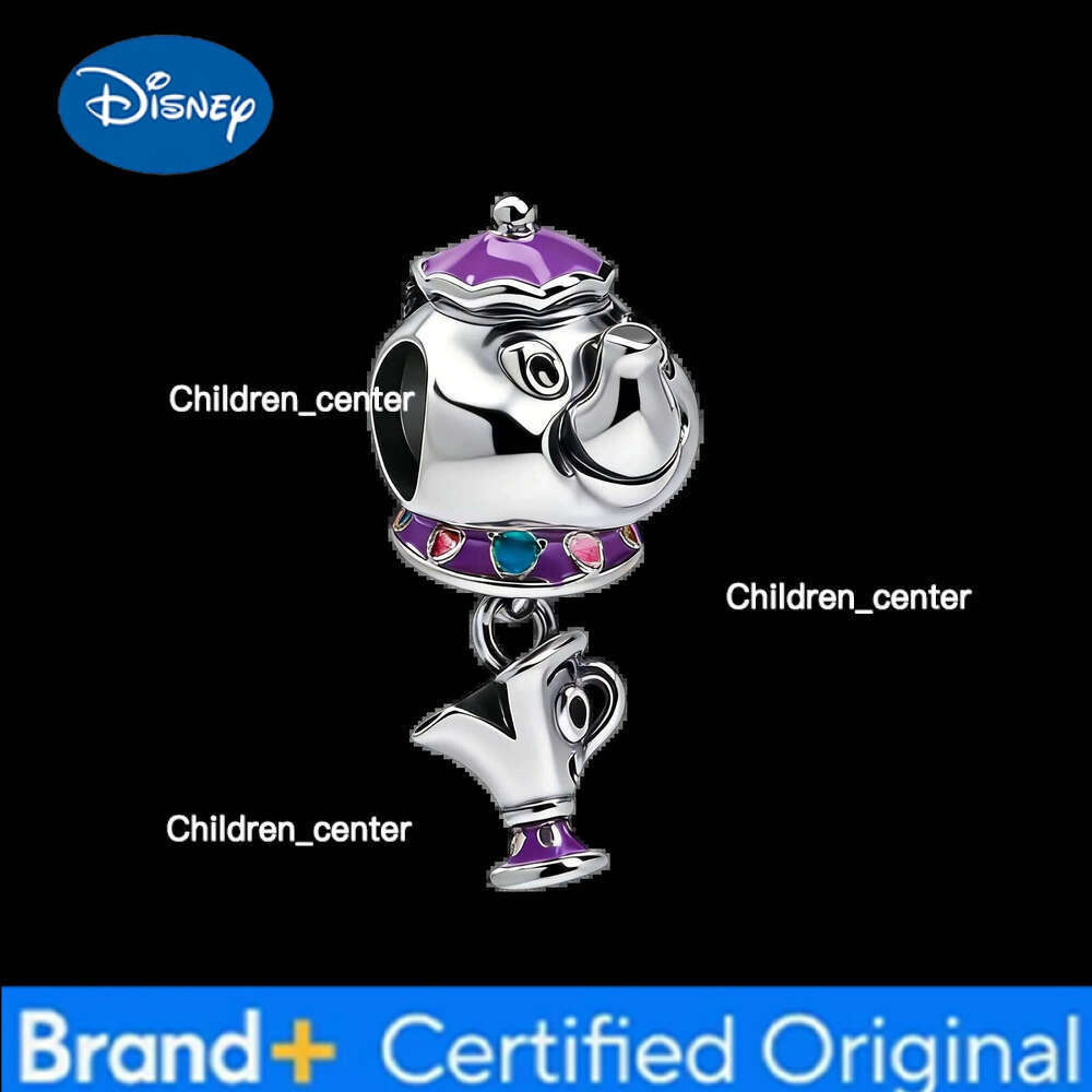 Disney Hot Sale Beauty and the Beast Charm Dangle Original Snake Fit Silver Bracelet Necklace Beads For Diy Jewelry Women Gift H260108