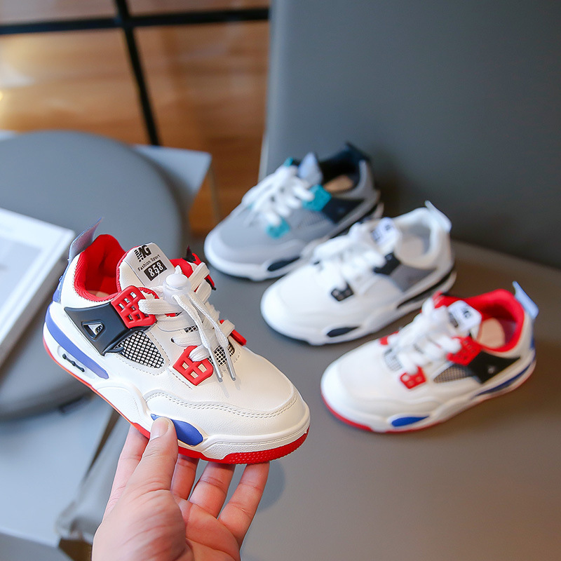 New design Children's Sports Shoes Autumn New Style Soft-soled anti-slip Versatile Leather casual shoes for Big kids Free shipping