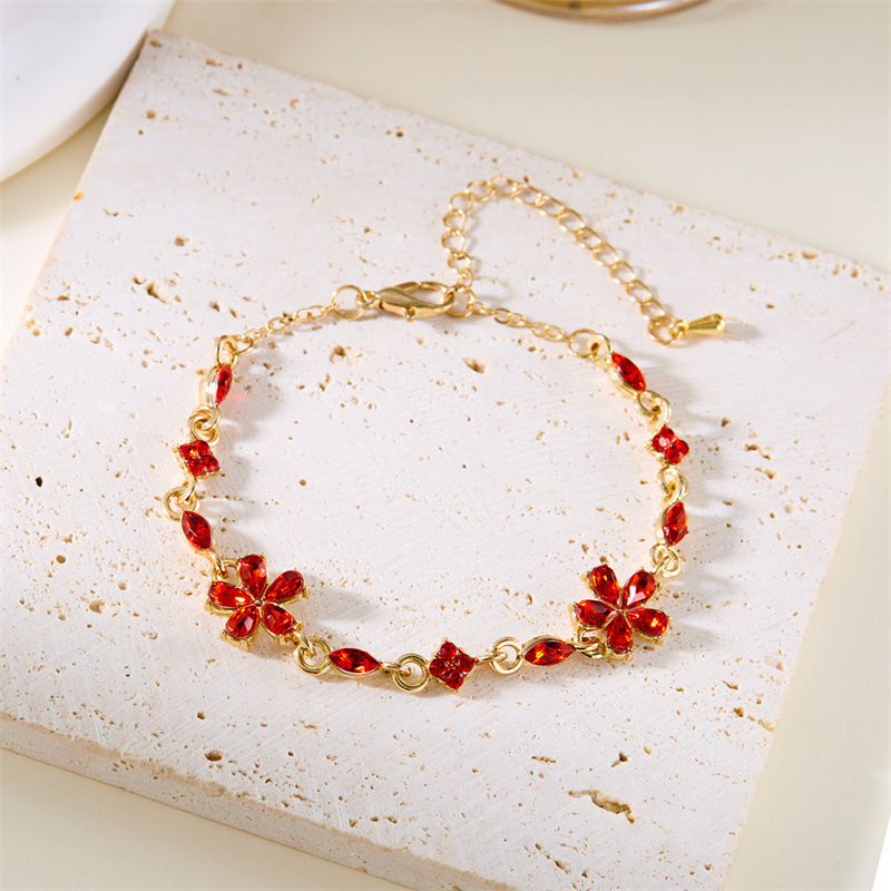 Elegant 14k Gold Plate Multicolored Cross and Butterfly Design Zircon Bead Adjustable Bracelet
