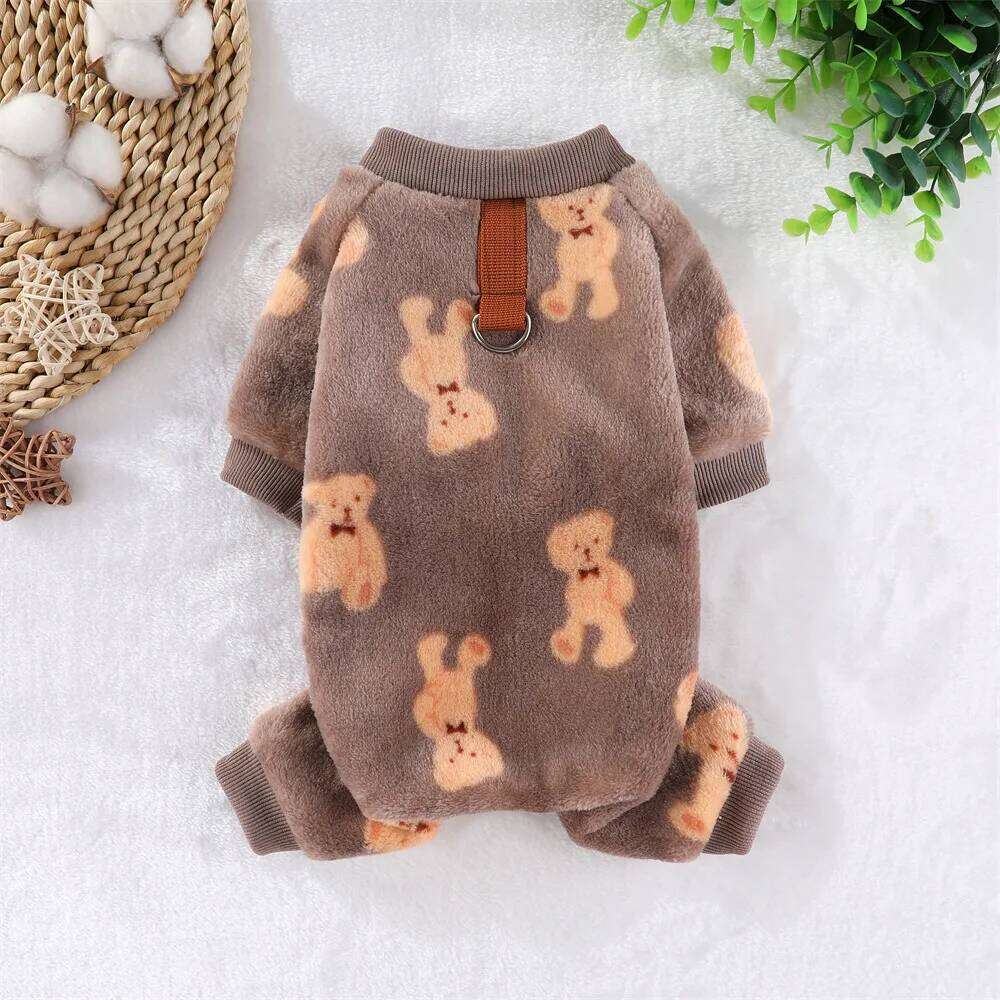 Pajamas Dinosaur Design Sleepwear for Small Dogs Soft Fleece Material Stretchable Pajama Pjs Puppy Clothes Dog Apparel XJ251225