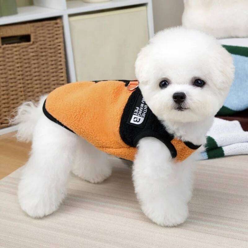 Fashion Vest with D-Ring Warm Soft Dog Clothes Autumn Puppy Overcoat Cute Solid Cat Jacket Coat Chihuahua Pet Costume XJ251225