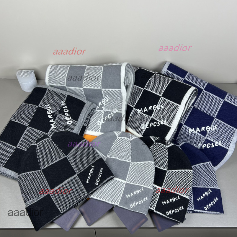 Top Damier Heritage Beanie And Scarf Sets High Quality Luxury Designer Wool Knitted Hat B A16H louis vuittonly lvs lvt louisvuitton louise louievuitton