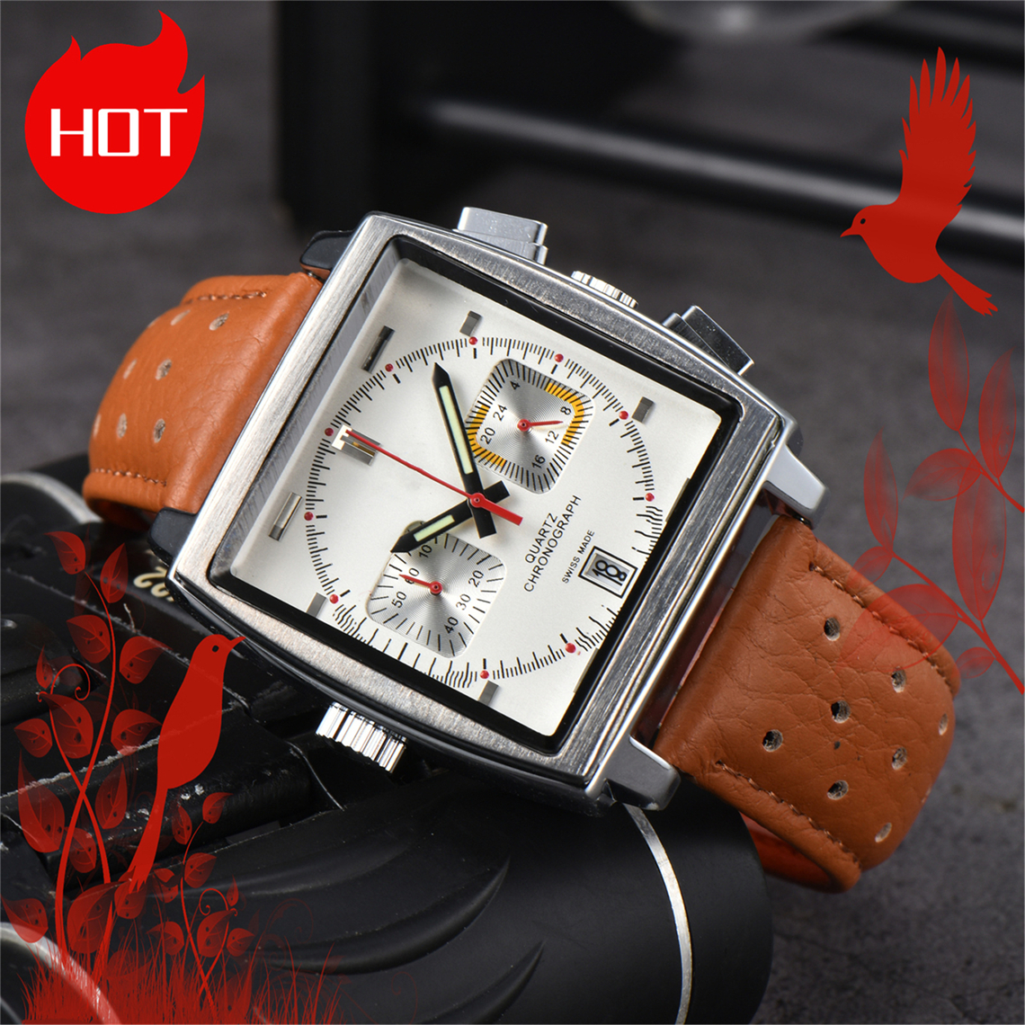 Mens women MONACOity Watches quartz Automatic Movement Watch womens men Wristwatches waterproof Luminous montre de luxe HEUERity Wristwatch #667