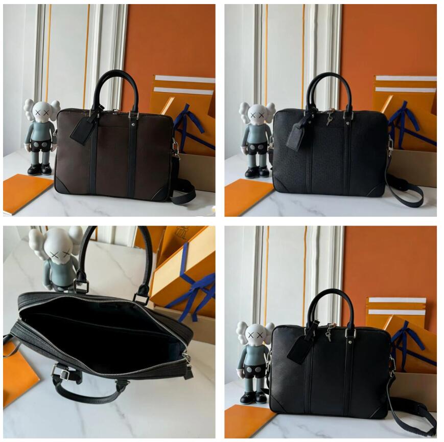 10AA M30925 Top quality Mens Women laptop bags business handbags designer Hand knitted briefcases leather handbag Document Bag computer bag new 36CM