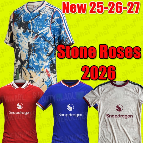 Manchester SESKO MBEUMO CUNHA 25 26 Soccer Jerseys football shirts B. FERNANES men kids kits MAINOO Pre match goalkeeper Training United Stone Roses 2026