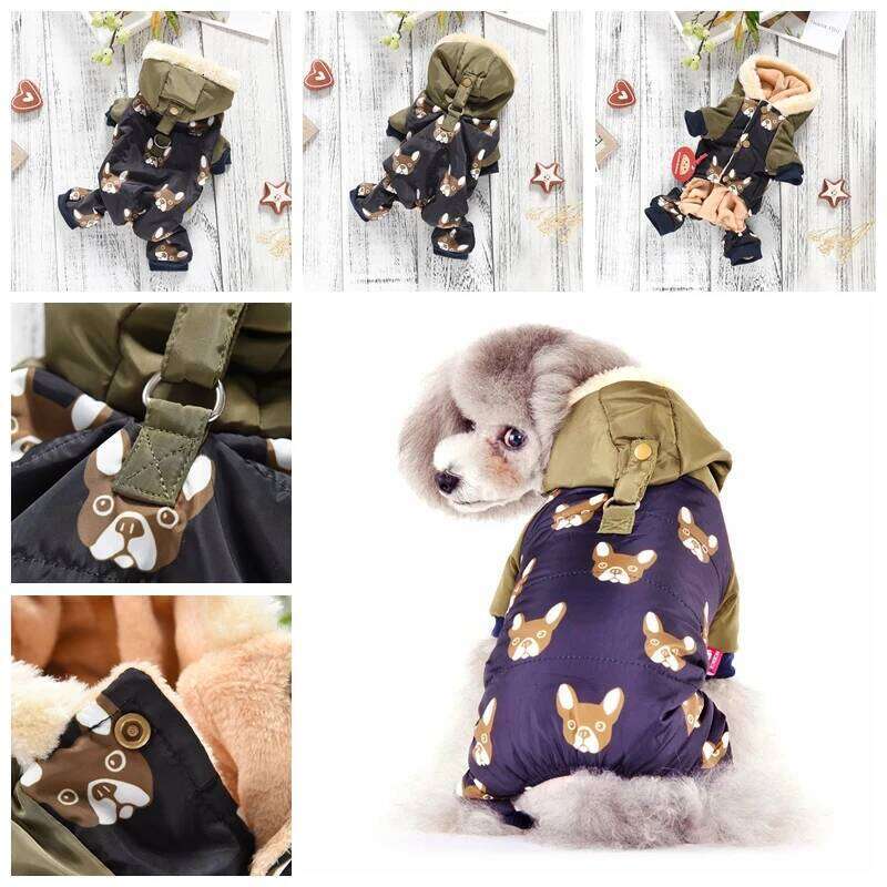 New French Bulldog Costumes Dog Winter Warm Snow Down Jacket Coat For Puppies Small Medium Animal Pugs Pet Cat Clothes Goods XJ251225