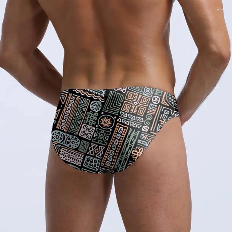 Men's Shorts 2026 Fashion Printed Low-rise Triangular Swimming Trunks Anti-embarrassment Beach Z260313