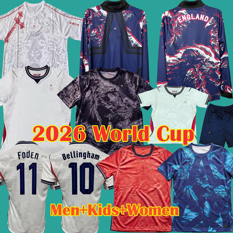 2026 27 ENGLAND Football shirt SAKA FODEN kit BELLINGHAM PALMER 26 KANE National ENGLANDS Soccer Jerseys Goalkeeper shirts White RICE Long Sleeve Men Kids kits 4XL