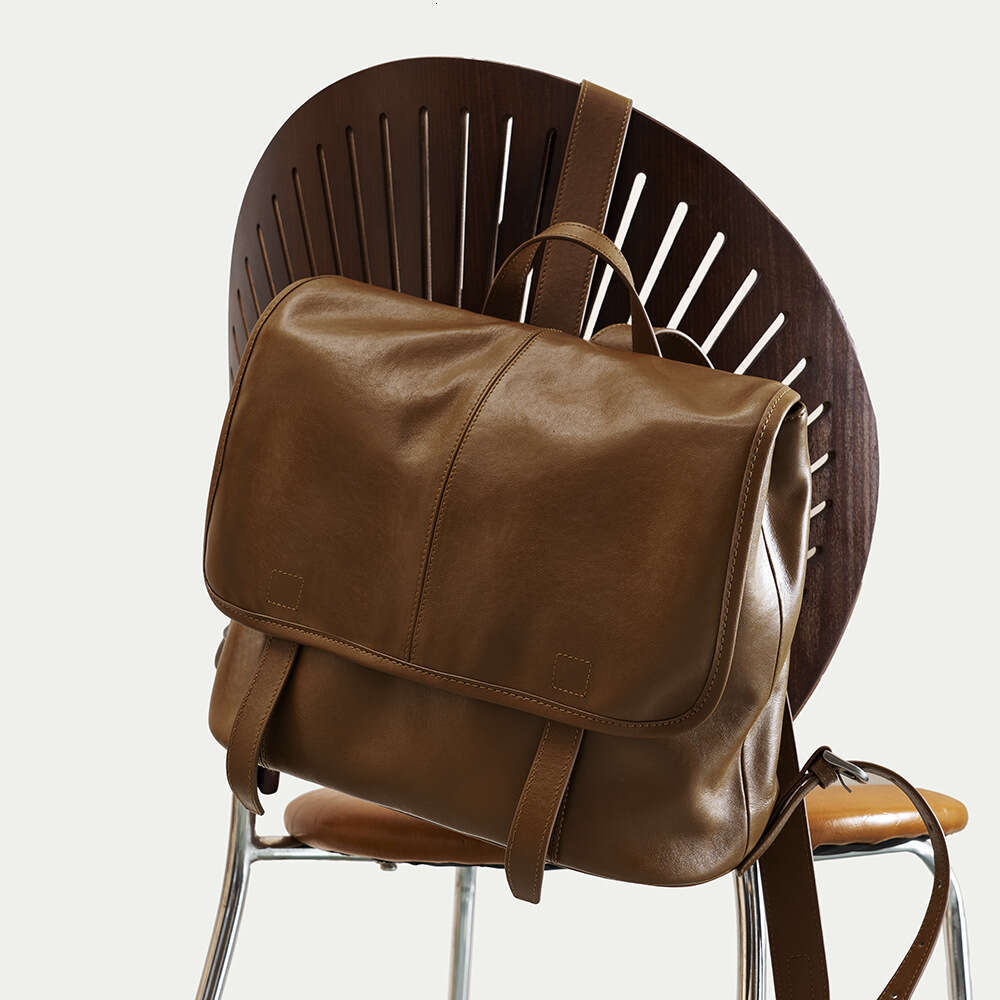 Luxury shoulder bag handbag Hobo commuting retro women's top layer cowhide backpack versatile rear vegetable tanned leather casual backpack trave