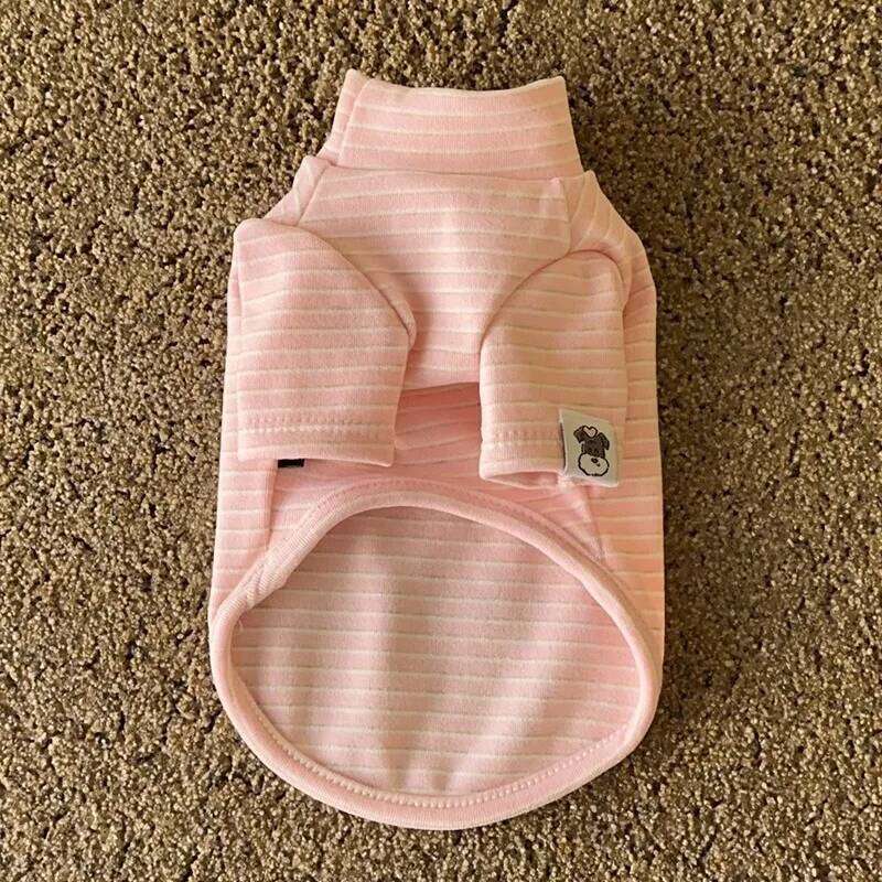 Pet Bottoming Shirt Teddy Beige Striped Vest Bichon Frise Winter Warmth Clothes Maltese Soft two-legged Clothing XS-XL XJ251225