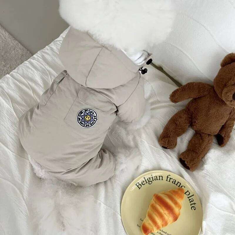 Pet Hooded Four Legged Parkas Jumpsuit Autumn and Double Pocket Coat Teddy Yorkshire Small Dog for Winter XJ251225