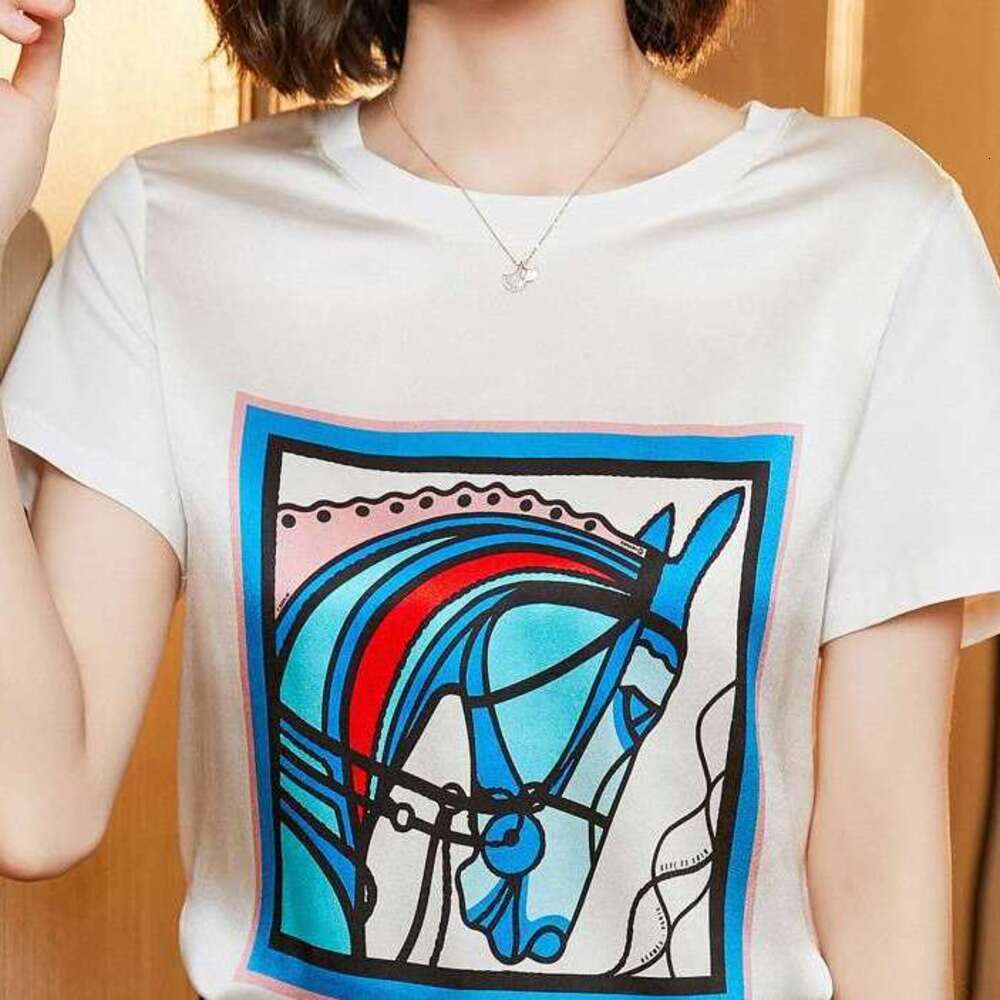New Summer Female Internet Celebrity Hot T-Shirt Casual And Fashionable Printed Temperament Loose Top