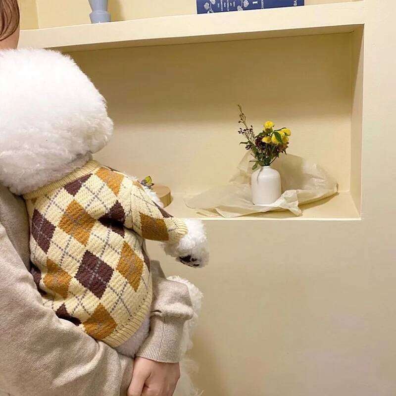 Plaid Sweater Winter Clothes Cotton Kitten Puppy Knitted Coat Chihuahua Bichon Pet Supplies Luxury Dog Costume Pullover XJ251225