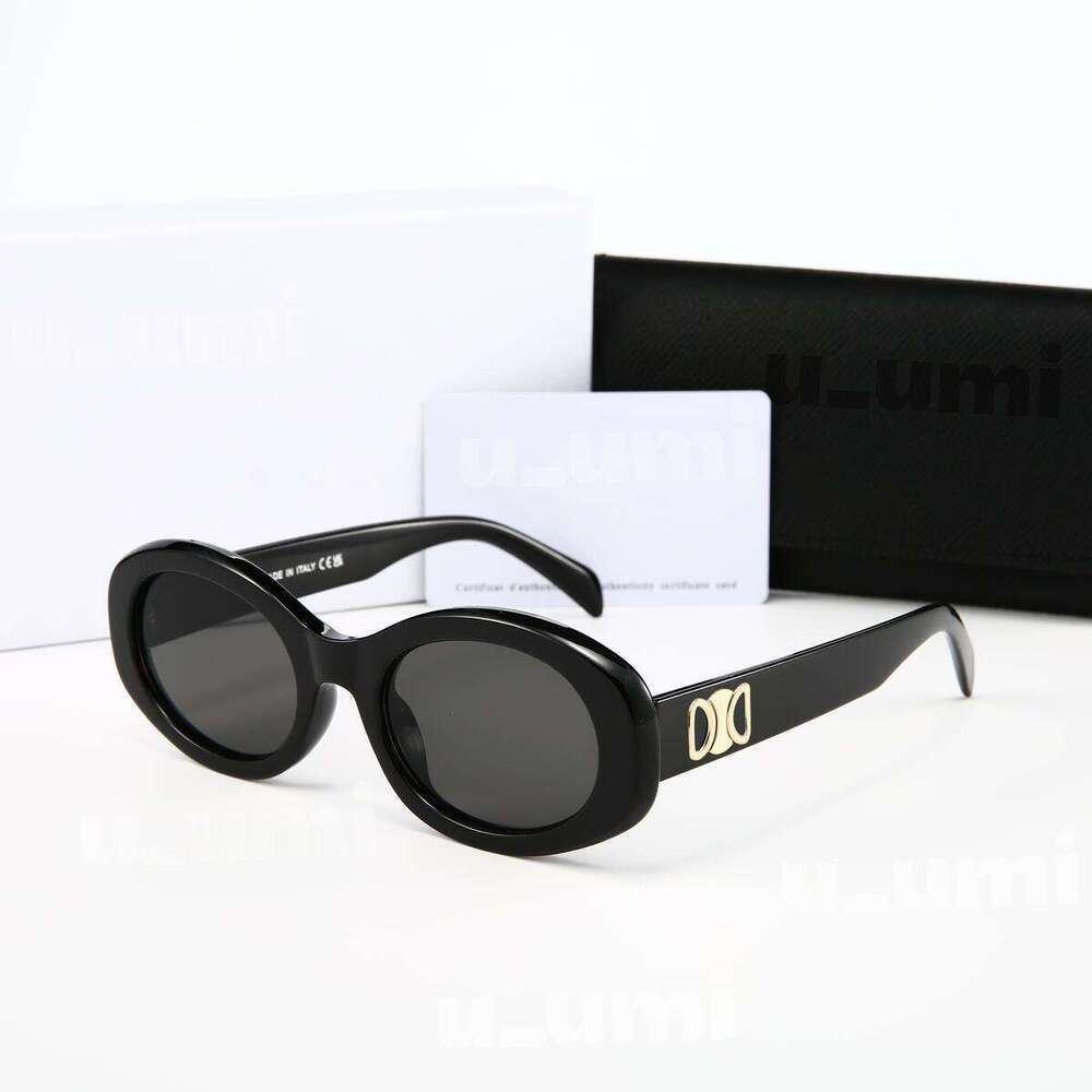 Luxury Designer Sunglasses UV400 Protection Polished Metal Sunglasses For Women Acetate Frame Nylon Lenses Black Dark Gray Glasses Travel lunettes de soleil