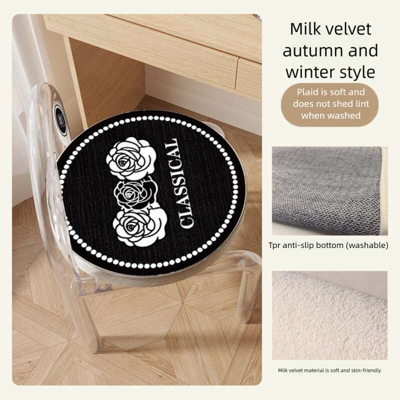 Luxury Light High End French Style Small Fragrance Dining Table Home Autumn Winter Horseshoe Shaped Chair & Cushion