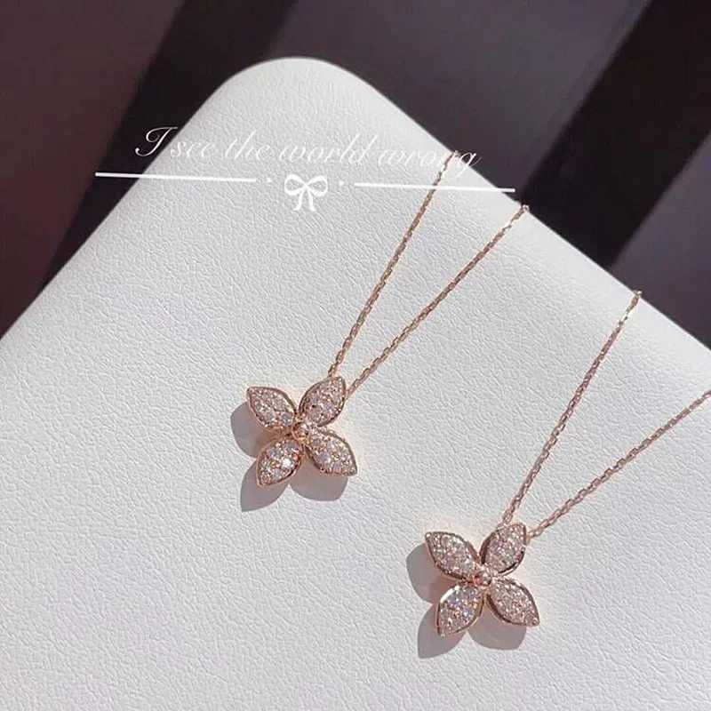 Fashion Rose Gold Necklace Simple Necklace for Women Pendant Exquisite Party Jewelry Pendant Necklace H260108