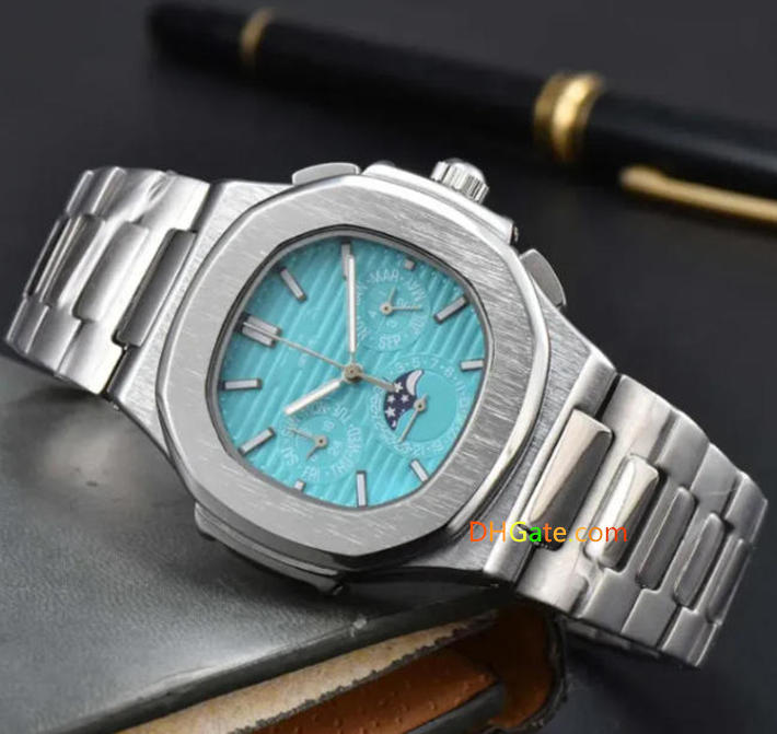 Patekphilipe Business Mens Watch Square Face Metal Strap Luxury Quartz Pateck Watch Hollow Skeleton Dial Fashion Casual Chronograph Watches Clock