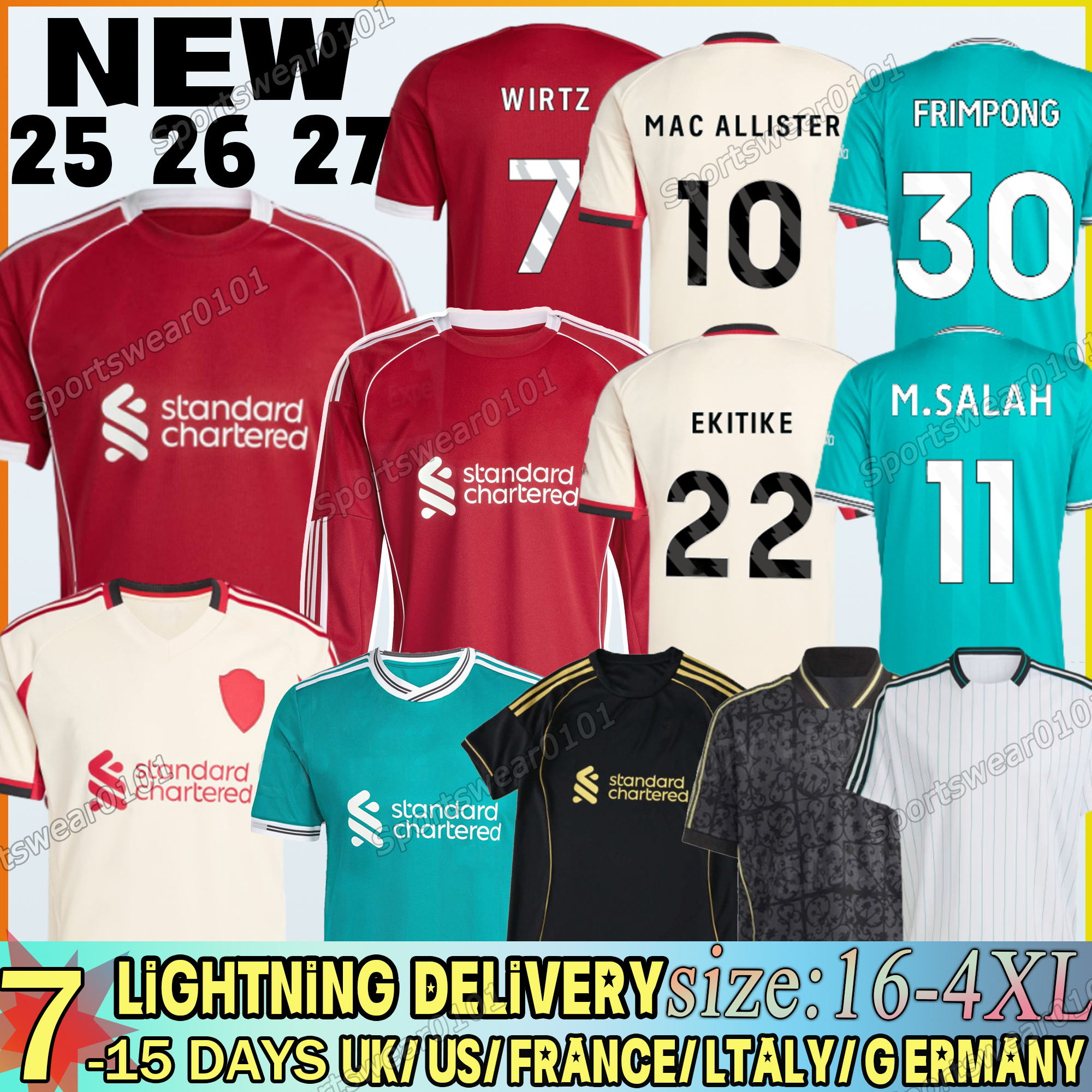 25 26 liverpool Season WIRTZ ISAK SALAH Ekitike MAC ALLISTER Kerkez football shirt GAKPO DARWIN SZOBOSZLAI 2025/2026 long sleeves soccer Jersey men XXXL 4XL kids kits