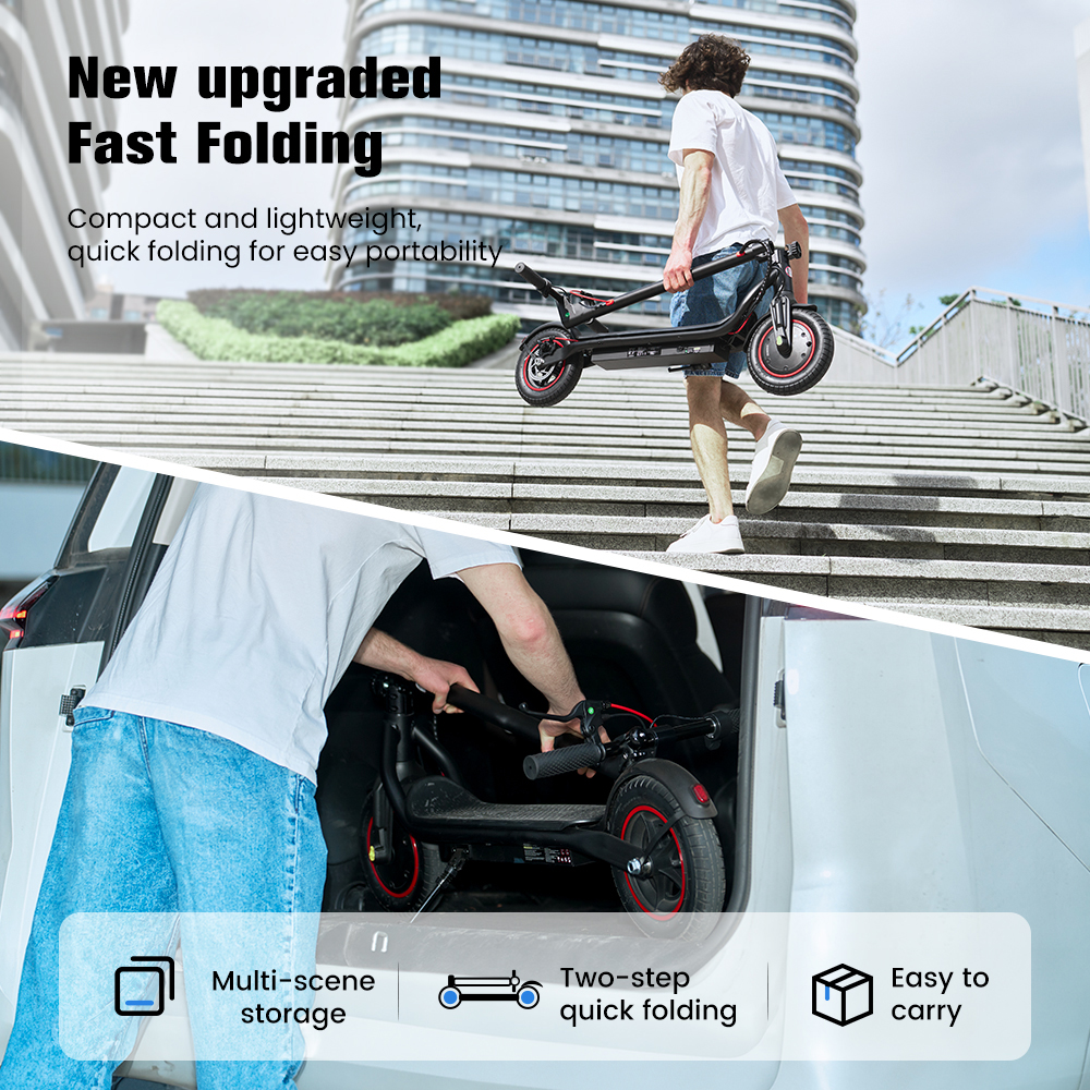 W6 Adult Electric Scooter 500W Motor 35km/h Max Speed 35km Long Range 10.5Ah, 10" Pneumatic Tire, Foldable Urban Commuter E-Scooter with Dual Bra