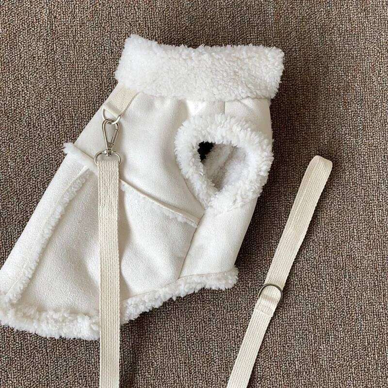 NO Rope Solid Colour Dog Clothes Cotton Coat Pet Warm Winter Teddy Thickened Jacket Frise Tractable Split Button Shirt XJ251225