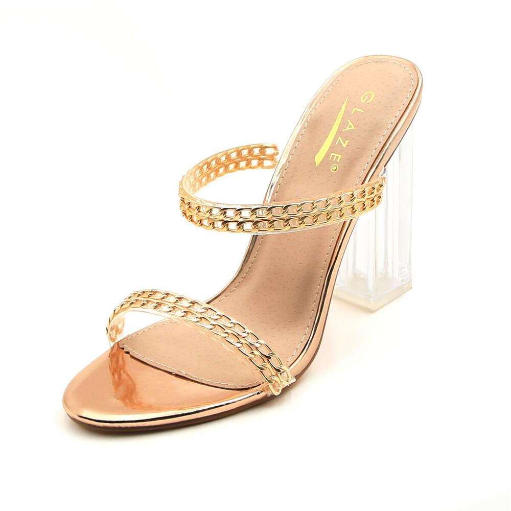 Lurnyet Women's Heeled Sandals Embellished Strap Shoes ELEMENT-2