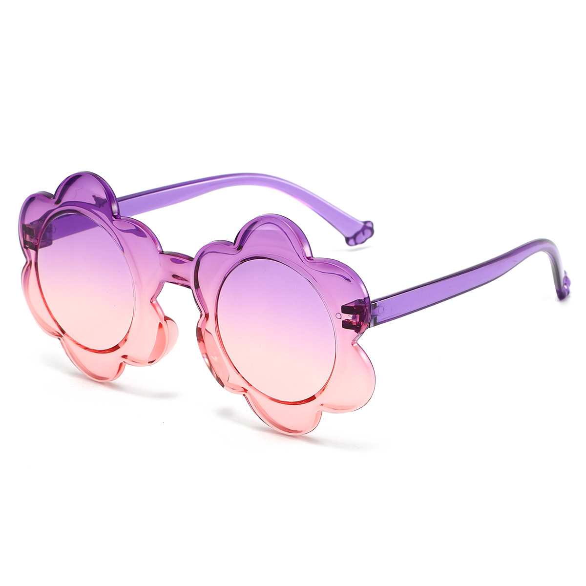 Colorful children's flower sunglasses, round-framed kids' glasses, one-piece baby sunflower sunglasses Z260305