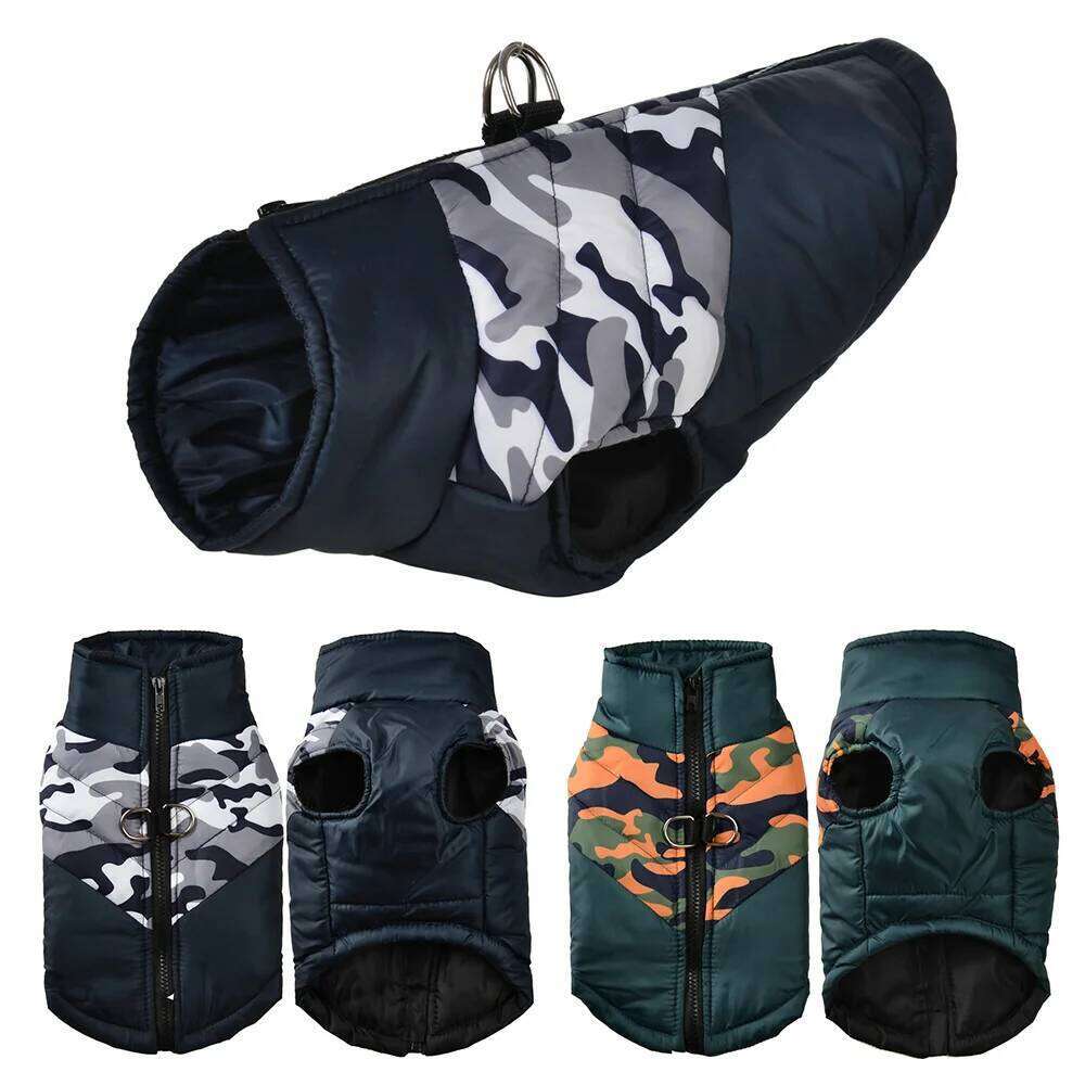 Outdoor Waterproof Dog Outfits Small Medium Dogs Camouflage Print Warm Pet Vest For Winter Pets Coat Pug Yorkshire Jacket XJ251225