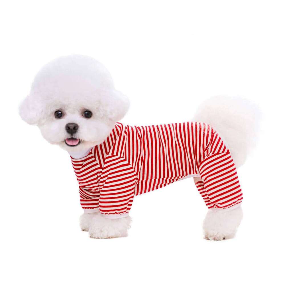 Pajamas for Small Medium Large Dogs Pitbull, Cotton Stripe Onesie Dog Suit Bodysuit Pjs Puppy Jumpsuit Pet Christmas Clothes XJ251225