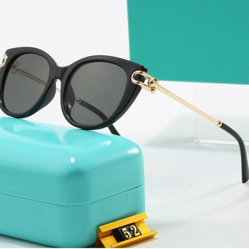 Designer Sunglasses For Women Men Vintage Metal Acetate Frame Cat Eye Eyewear Luxury Sunglasses Outdoor Goggles UV400 Glasses With Box